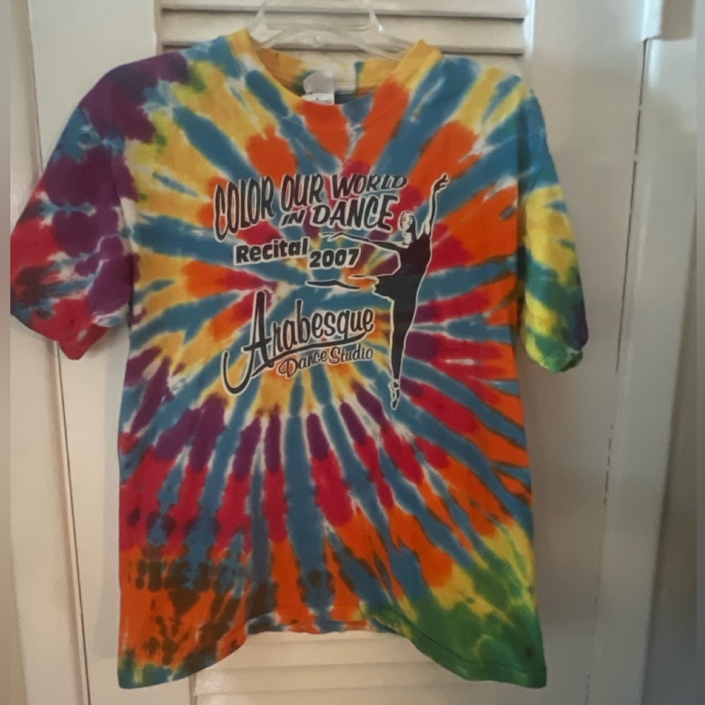🤩 $5 SALE! 🤩 Gildan Activewear tie dye Arabesque Dance Studio novelty tee